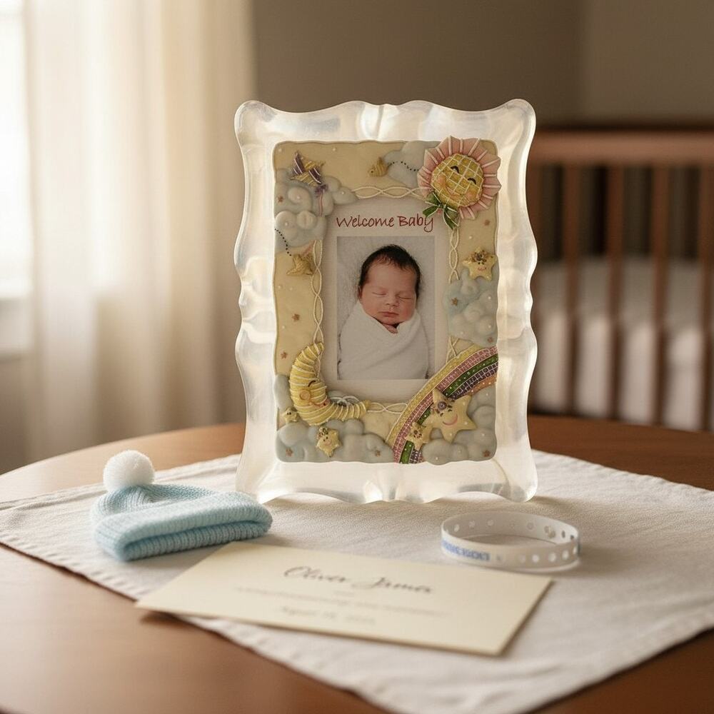 Vintage Musical Baby Picture Frame-Twinkle Twinkle Little Star-Nursery-Gift